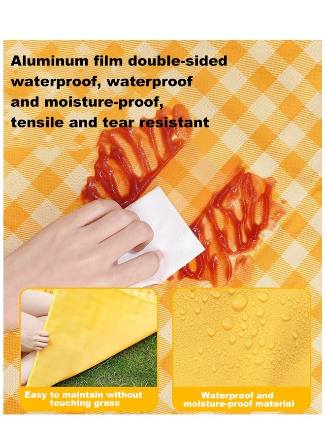 Ssovi Outdoor Picnic Mat, Moisture-Proof And Thickened Moisture-proof Mat, Beach Camping Mat, Outdoor Cushion,Foldable Waterproof Outdoor Picnic Mat 200 x 200cm（yellow） - Image 5