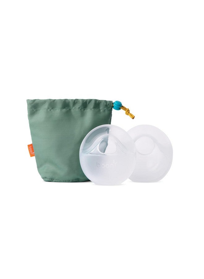 بون مضخة ثدي يدوية من السيليكون من Boon TROVE مع حقيبة سفر - مضخة ثدي بدون استخدام اليدين - وعاء تجميع حليب الثدي السلبي للمواليد الجدد - أساسيات الرضاعة الطبيعية - قطعتان شفافتان B11531 - Image 2