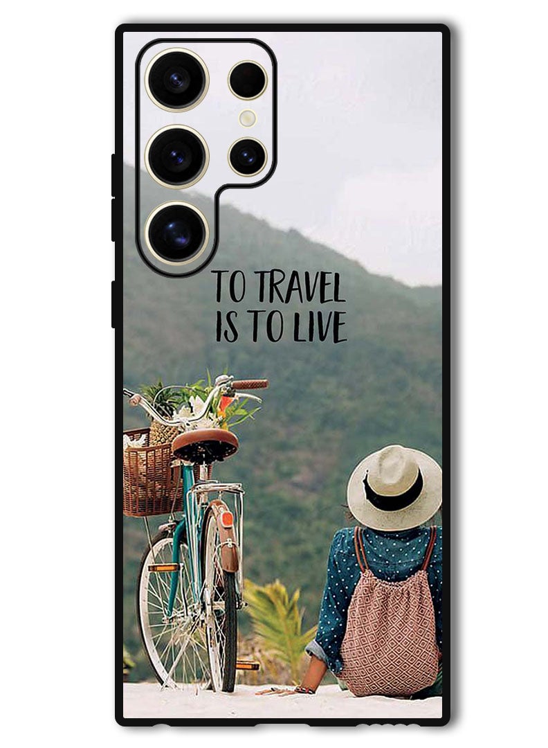 Theodor Protective Case Anti Scratch Shock Proof Bumper Cover For Samsung Galaxy S24 Ultra To Travel Is To Live - Image 1
