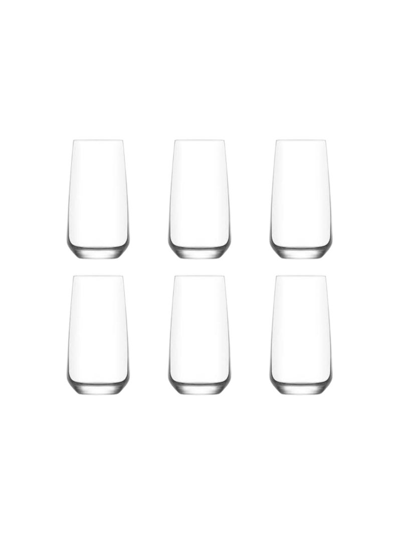 LAV Lav Lal Juice Glass Set of 6Pcs 480ml-Turkey Made  - Image 1