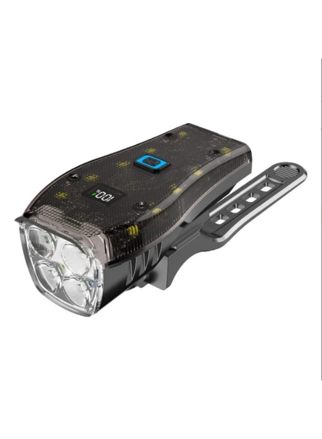 إضاءة دراجة LED مع قاعدة دوارة 360 درجة، جرس 120 ديسيبل، شحن عبر USB-C، 6 أوضاع إضاءة - Image 4