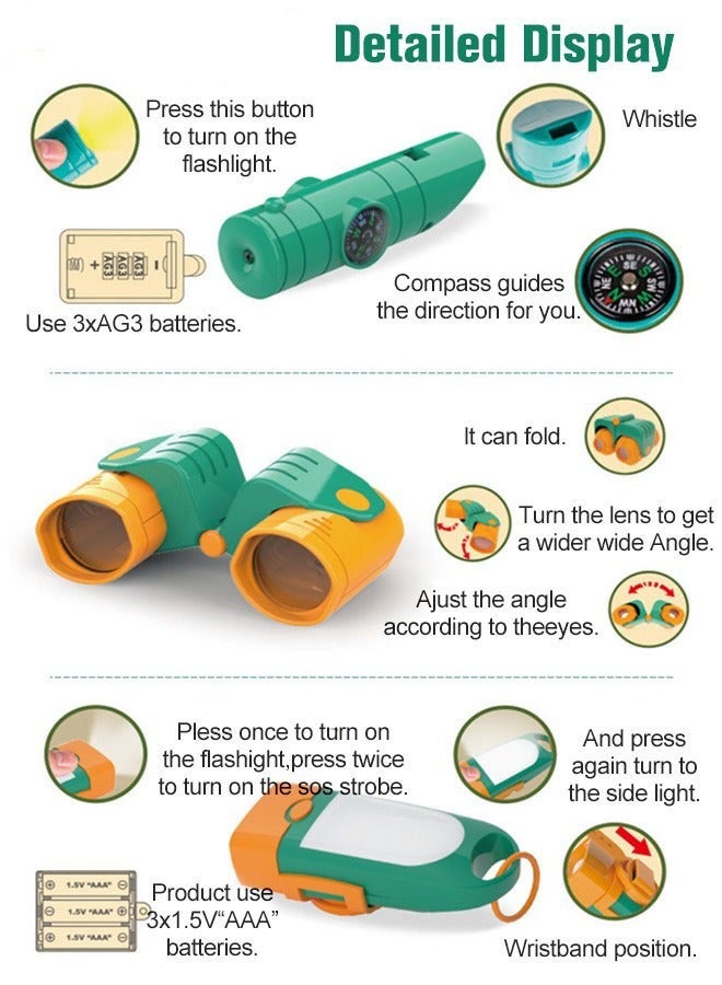 DURKU Outdoor Explorer Kit for Kids - Bug Catching and Nature Adventure Set with erfly Net, Binoculars, Hat, Vest, Whistle, Exploration Toys, Camping Gear and Educational Toys for Kids - Image 4
