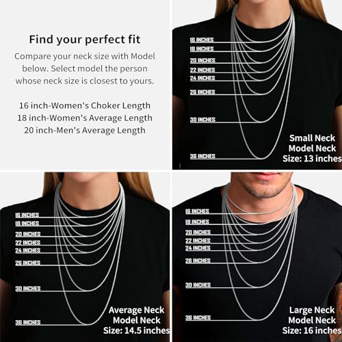 ASHINE Sterling Silver Chain Silver Chain for Men Chain Necklace Silver Chain Necklace for Women Charm Jewelry Chain Long Necklaces for Women (0.8mm Box Chain Lobster Clasp 18 Inches) - Image 4