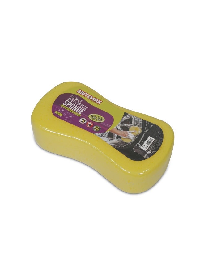 Flexible Multi-Purpose Sponge 23x12x7cm Easy Grip Quick Clean Anti-Bacterial Long Lasting Cleaning Sponge BM289 Yellow