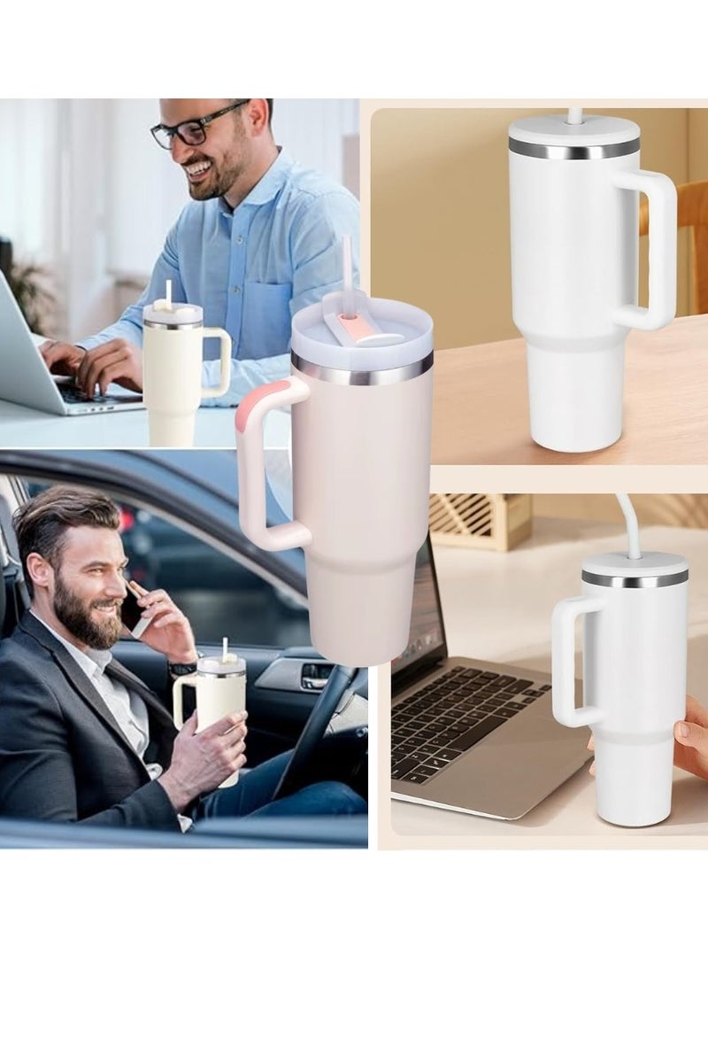 bullga Bullga Thermal Cup with Straw, 40 oz., Drinking Cup with Lid, Handle, and Straw for Hot and Cold Drinks, Portable Cup  - Image 4