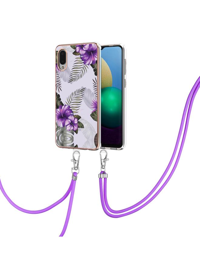 اس-توب جراب لهاتف Samsung Galaxy A02/M02 بنمط طلاء كهربائي IMD TPU مقاوم للصدمات مع حبل للرقبة - Image 2