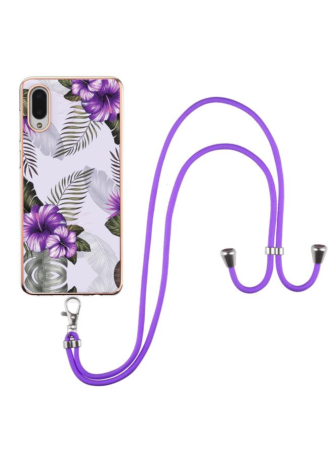 اس-توب جراب لهاتف Samsung Galaxy A02/M02 بنمط طلاء كهربائي IMD TPU مقاوم للصدمات مع حبل للرقبة - Image 1