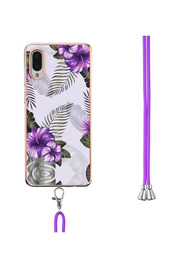 اس-توب جراب لهاتف Samsung Galaxy A02/M02 بنمط طلاء كهربائي IMD TPU مقاوم للصدمات مع حبل للرقبة - Image 3