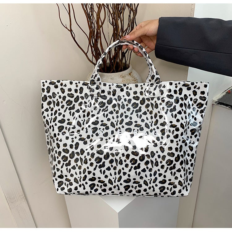 Large-Capacity Leopard Print Handbag Women'S Niche Design High-End Popular Versatile Tote Bag