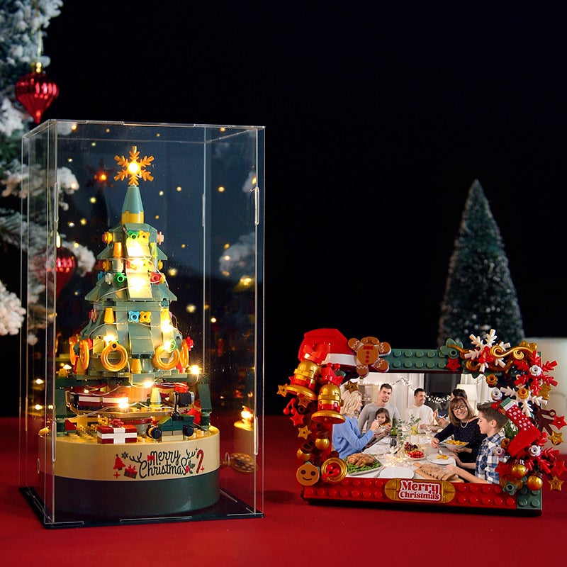 Christmas Tree Building Blocks Rotating Music Box Compatible Lego Building Blocks Christmas Building Blocks Chinese Toys Gift Ornaments - Image 2