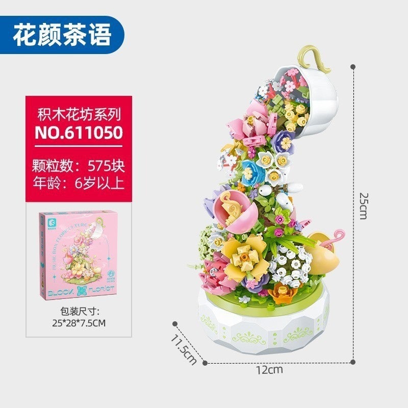 Christmas Tree Building Blocks Rotating Music Box Compatible Lego Building Blocks Christmas Building Blocks Chinese Toys Gift Ornaments - Image 1