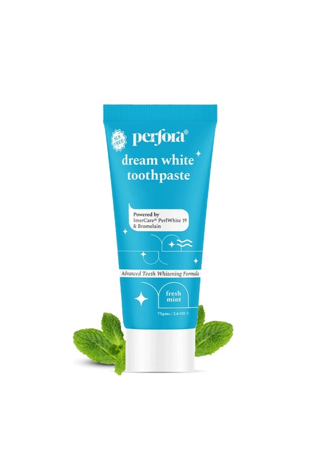 Perfora Whitening Toothpaste - 300 gms (75 gms X 4, Pack of 4) | Instant Teeth Whitening Toothpaste | Toothpaste for Kids & Adults | SLS Free Toothpaste |No Artificial Sweeteners Fresh Mint (Flavor) - Image 2