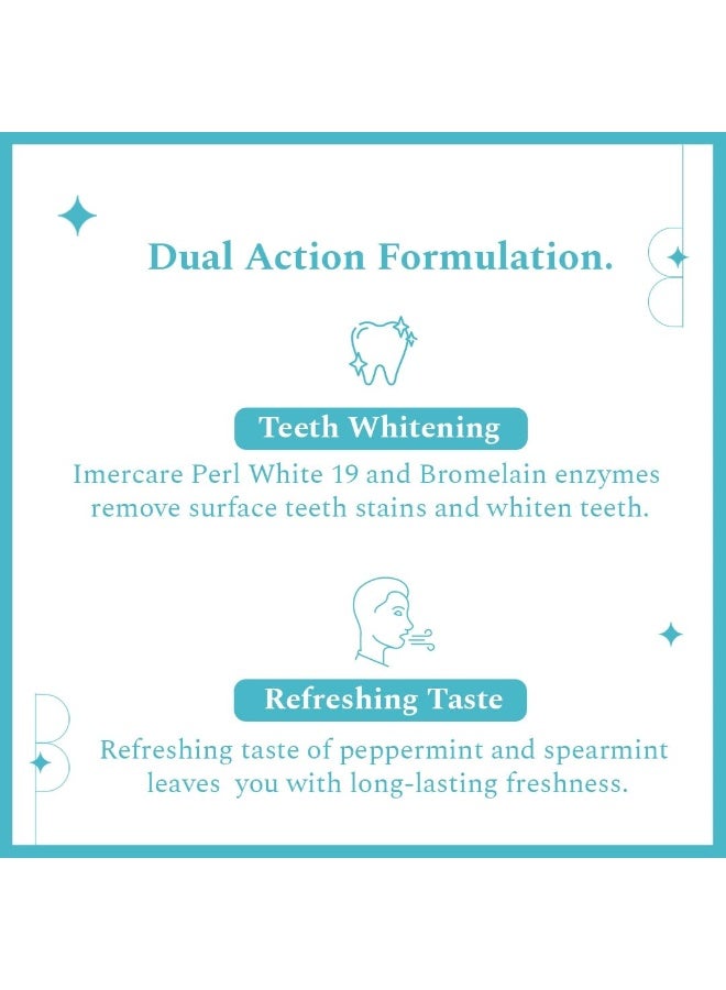 Perfora Whitening Toothpaste - 300 gms (75 gms X 4, Pack of 4) | Instant Teeth Whitening Toothpaste | Toothpaste for Kids & Adults | SLS Free Toothpaste |No Artificial Sweeteners Fresh Mint (Flavor) - Image 4