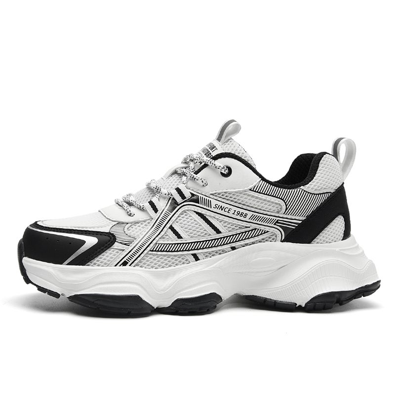 AOKANG Trendy Play All Season Breathable Comfortable Distressed Patchwork, Black & White, Campus Everyday Commute - Image 2