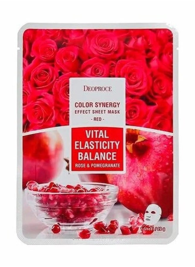 DEOPROCE - DEOPROCE COLOR SYNERGY EFFECT  SHEET MASK RED 10ea×20g - Image 1