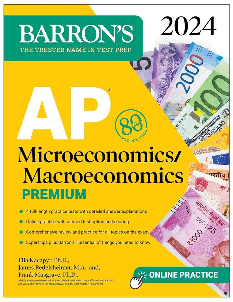 AP Microeconomics/Macroeconomics Premium, 2024: 4 Practice Tests + Comprehensive Review + Online Practice - Image 1