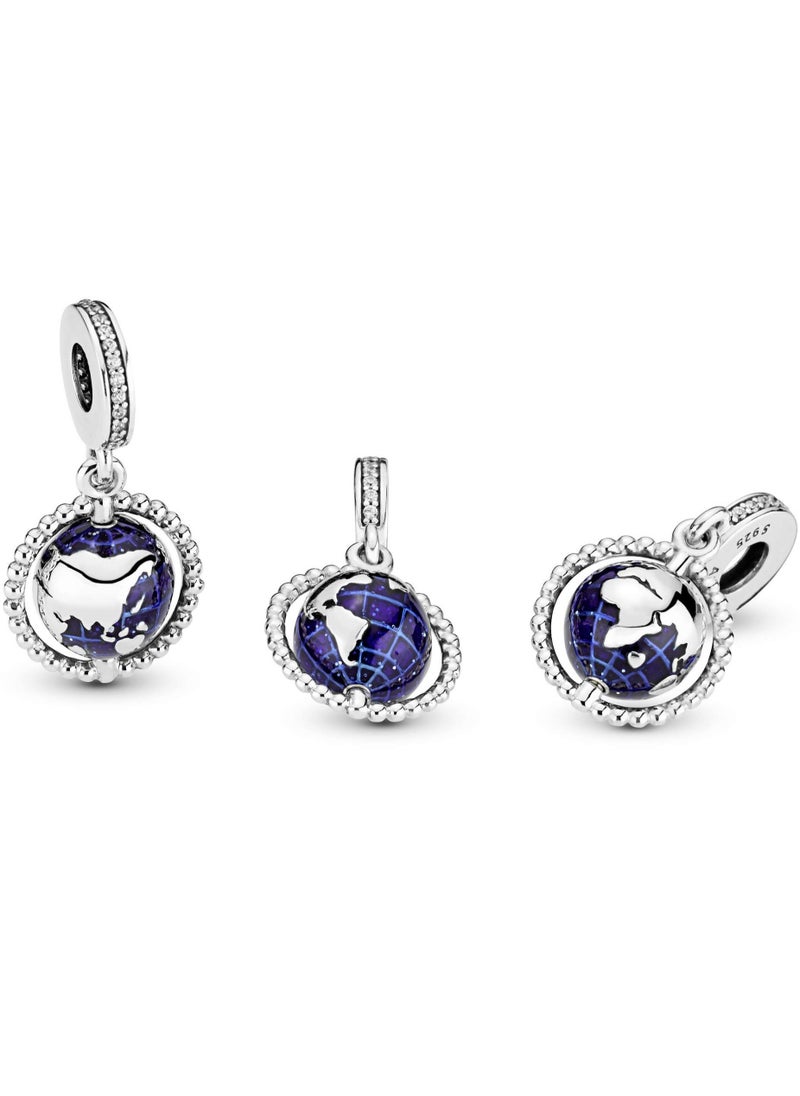 Pandora Violet - Pandora Jewelry Rotating Globe Pendant Cubic Zirconia 925 Sterling Silver - Image 1