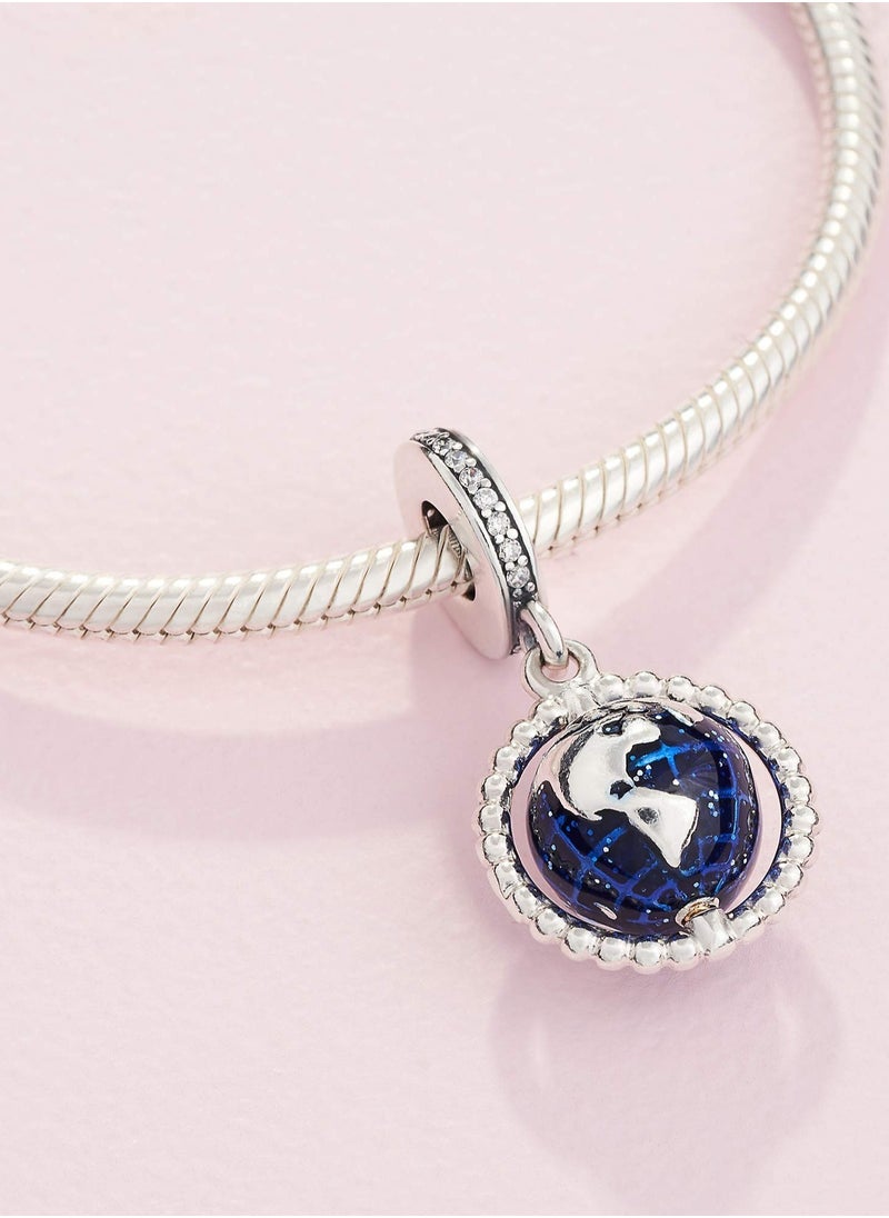 Pandora Violet - Pandora Jewelry Rotating Globe Pendant Cubic Zirconia 925 Sterling Silver - Image 1