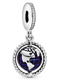 Pandora Jewelry Rotating Globe Pendant Cubic Zirconia 925 Sterling Silver