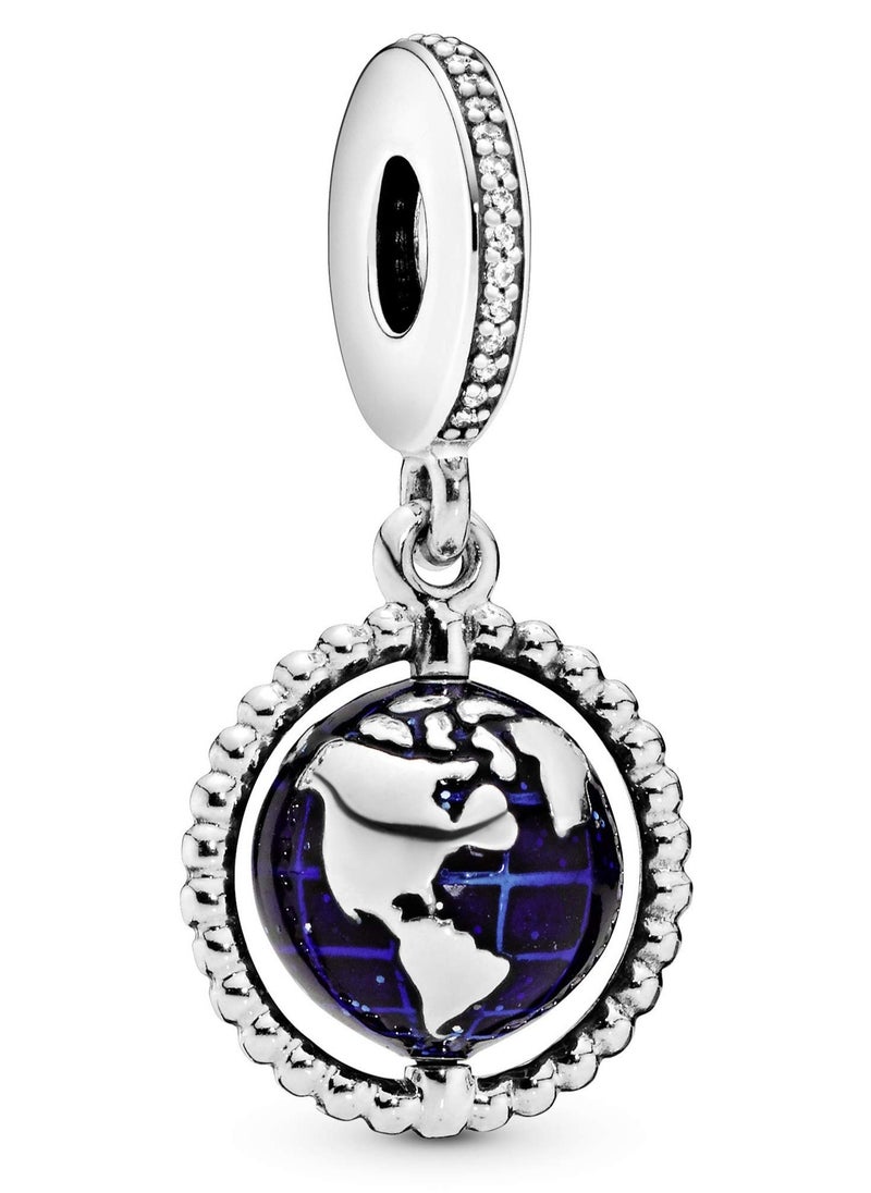 Pandora Violet - Pandora Jewelry Rotating Globe Pendant Cubic Zirconia 925 Sterling Silver - Image 1