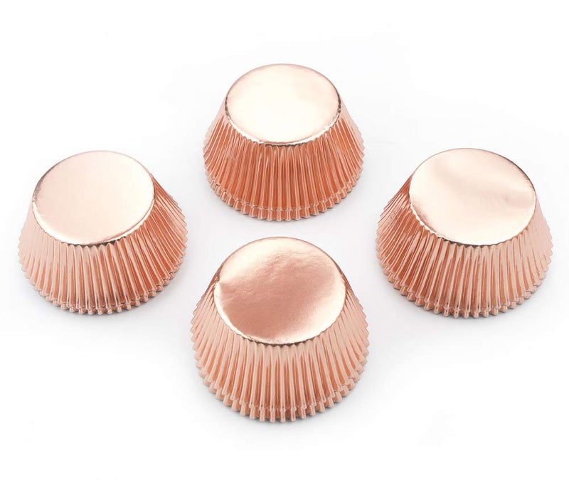 Gifbera Rose Gold Foil Cupcake Liners Standard Baking Cups Muffin Wrappers for Wedding Birthday, 200-Count - Image 5