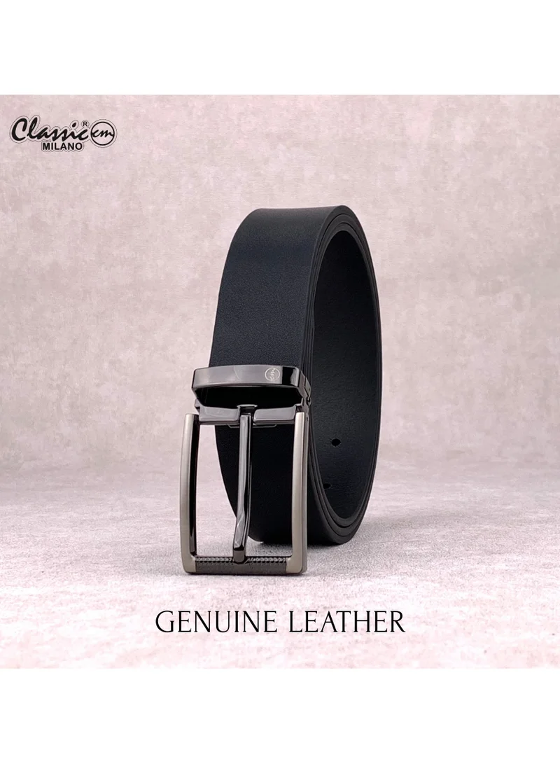 Classic Milano Black (ZT9306) Classic Milano Genuine Leather Belt for Men – Black Formal Men's Belt – Men Belts for Office & Business Wear – Mens Belt Leather with Gift Box for Men | Best Price UAE