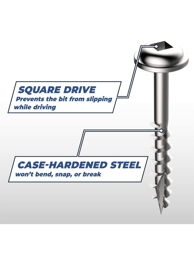 Kreg Kreg SML-C125-500 Zinc Pocket-Hole Screws, 1 1/4 Inch #8 Coarse Thread, Maxi-Loc Head (500 Count)  - Image 3