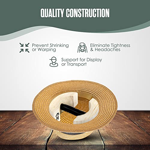 Houseables Hat Stretcher, Fitted Hat Stretcher, Baseball Cap Shaper, Cap Extender, Jack, Sizer, Expander, Resizer, Shaping, Former, Adjustable Wooden Block Spacers for Cowboy, Straw, Fedora, Sombrero - Image 4