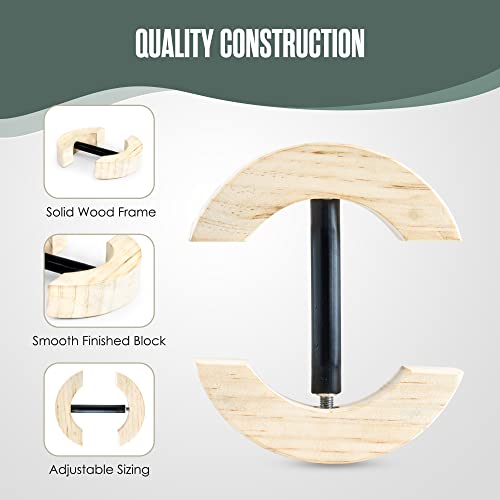 Houseables Hat Stretcher, Fitted Hat Stretcher, Baseball Cap Shaper, Cap Extender, Jack, Sizer, Expander, Resizer, Shaping, Former, Adjustable Wooden Block Spacers for Cowboy, Straw, Fedora, Sombrero - Image 3