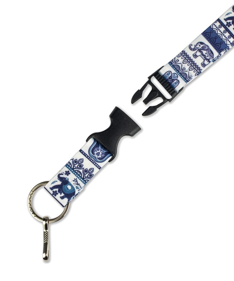 Limeloot Blue Elephant Hamsa Premium Lanyard With Breakaway Clasp and Snap Buckle - Image 2