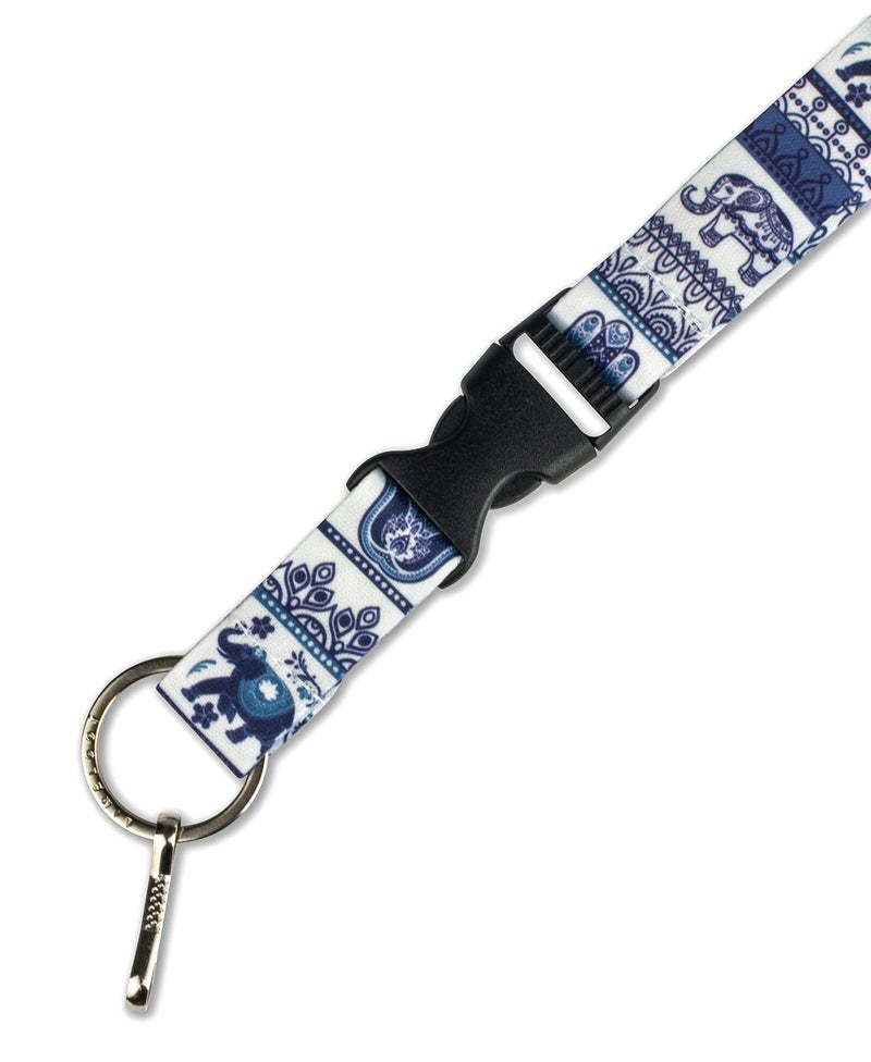Limeloot Blue Elephant Hamsa Premium Lanyard With Breakaway Clasp and Snap Buckle - Image 5