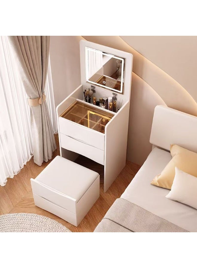 Bedroom Makeup Table with LED Light & Storage Stool, Multi-Drawer Storage Cabinet, Practical Dresser Table, Bedroom Vanity Table, Women's Beauty Storage Essential（SZZ007) - Image 1