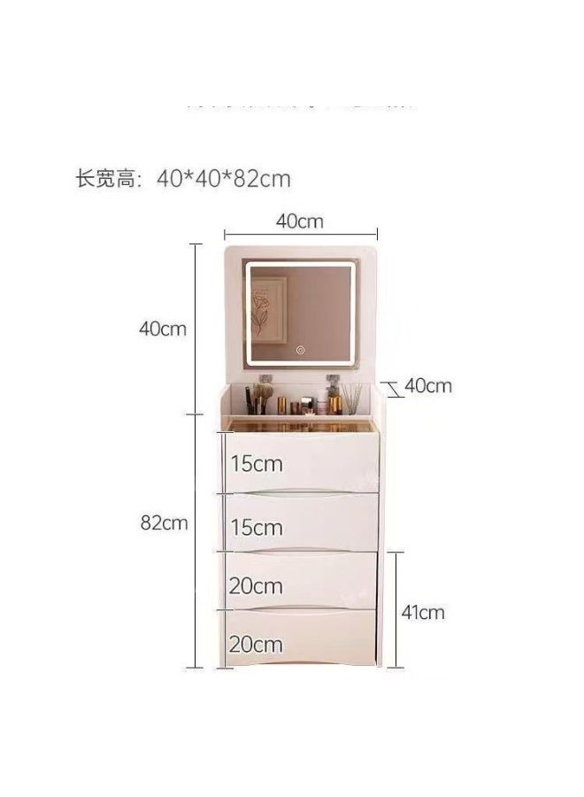 Bedroom Makeup Table with LED Light & Storage Stool, Multi-Drawer Storage Cabinet, Practical Dresser Table, Bedroom Vanity Table, Women's Beauty Storage Essential（SZZ007) - Image 5