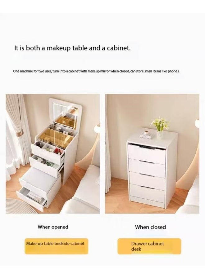 Bedroom Makeup Table with LED Light & Storage Stool, Multi-Drawer Storage Cabinet, Practical Dresser Table, Bedroom Vanity Table, Women's Beauty Storage Essential（SZZ007) - Image 3