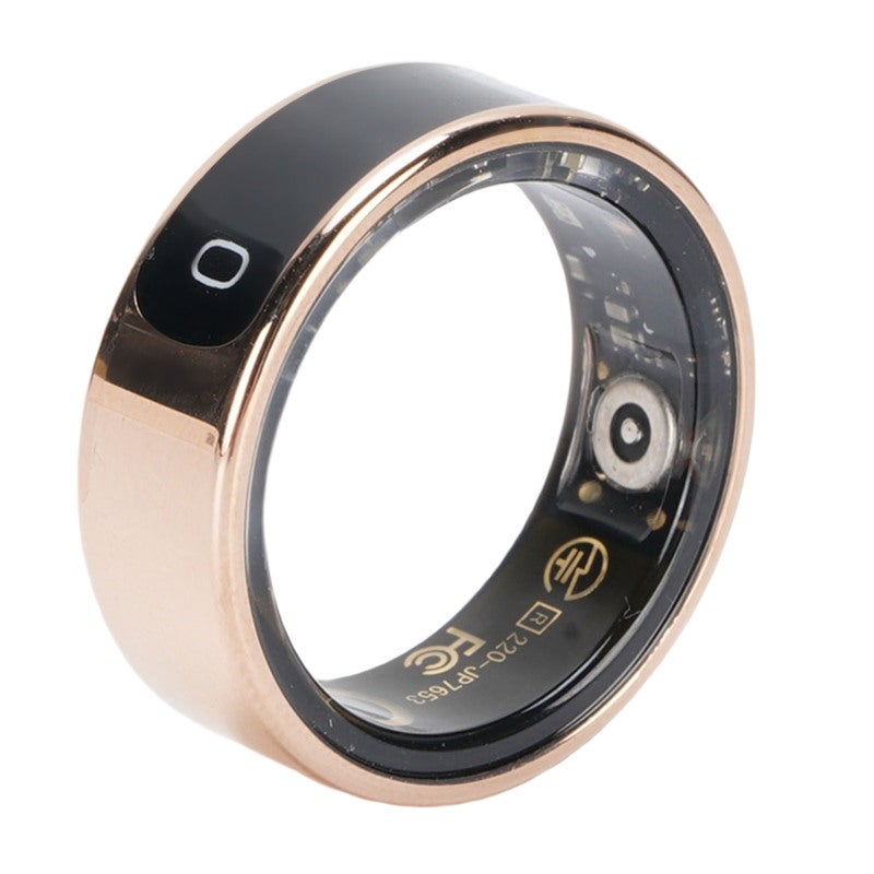 Smart Ring With Display Gold Size 8 - Touch Gesture Control Sleep Fitness Tracker 50m Waterproof Stainless Steel for Everyday Wear Sports Swimming - Image 4
