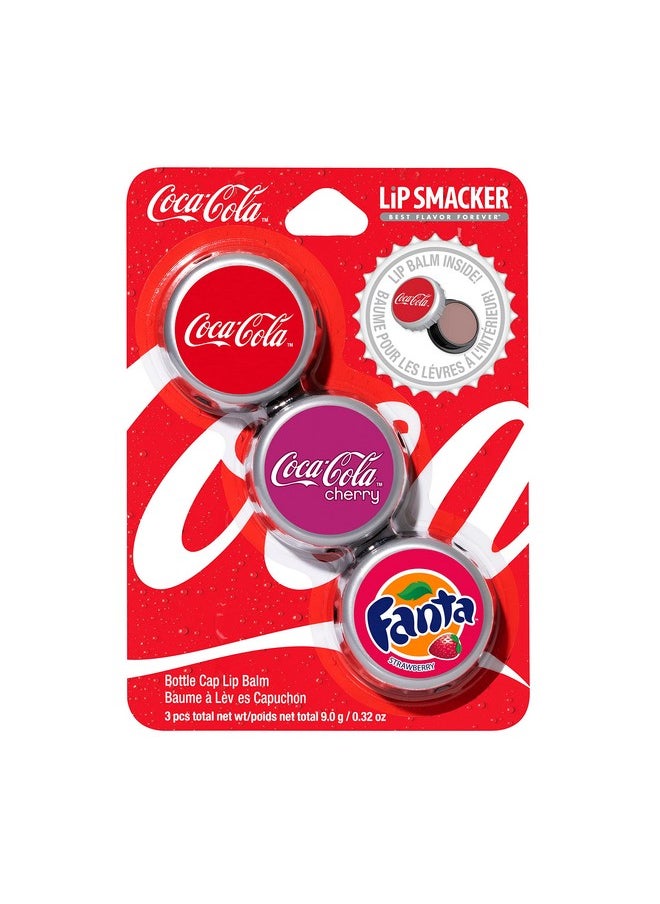 Lip Smacker Coca Cola Collection Lip Balm Made For Kids Coke Bottle Caps Trio  - Image 1