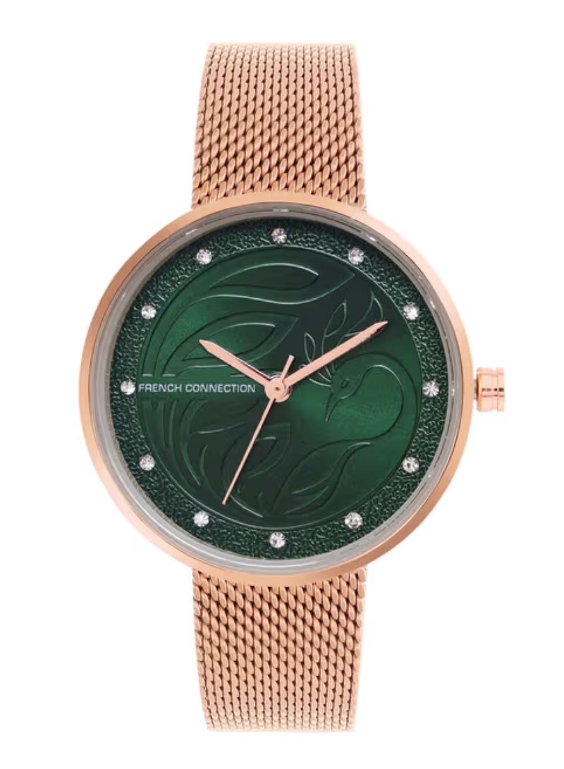 French Connection Women's Analog Quartz Green Dial Stainless Steel Watch FCN00038B - 32mm - Image 1