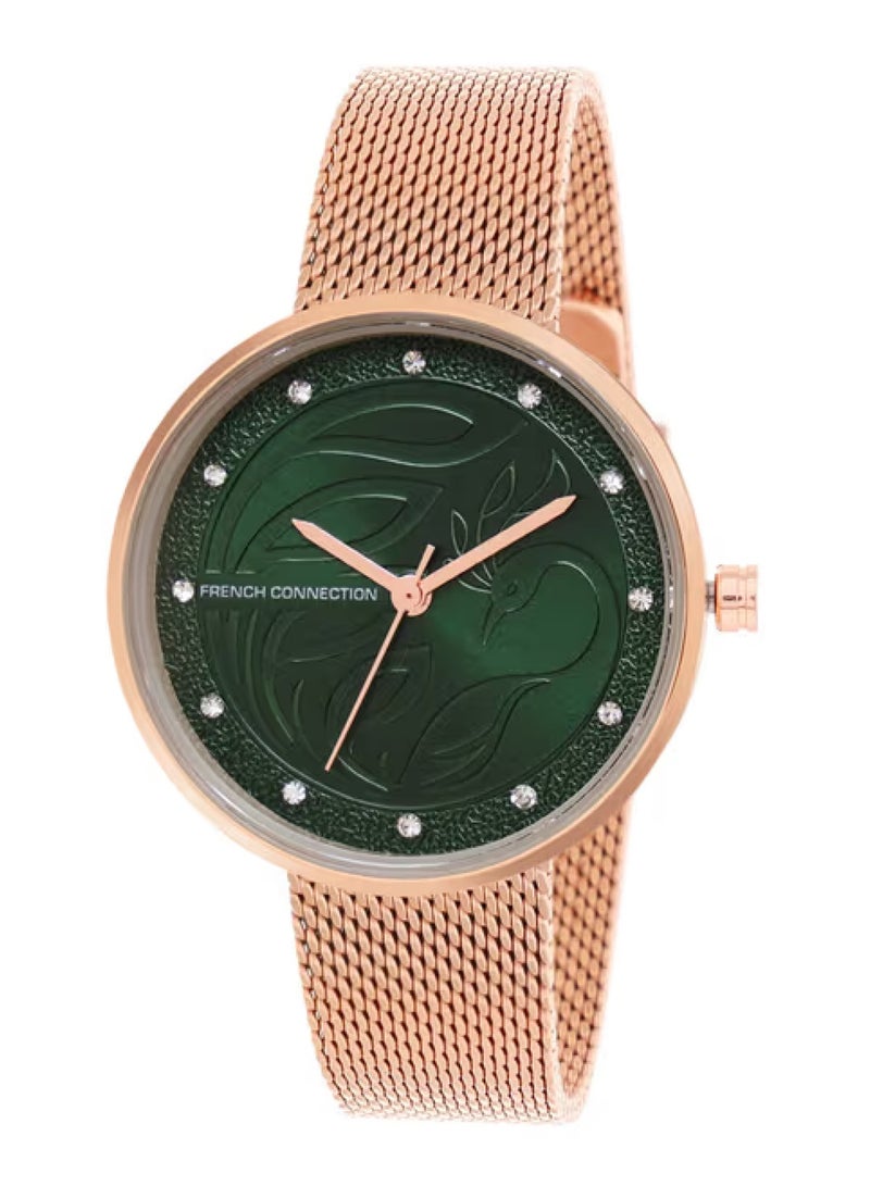 French Connection Women's Analog Quartz Green Dial Stainless Steel Watch FCN00038B - 32mm - Image 2