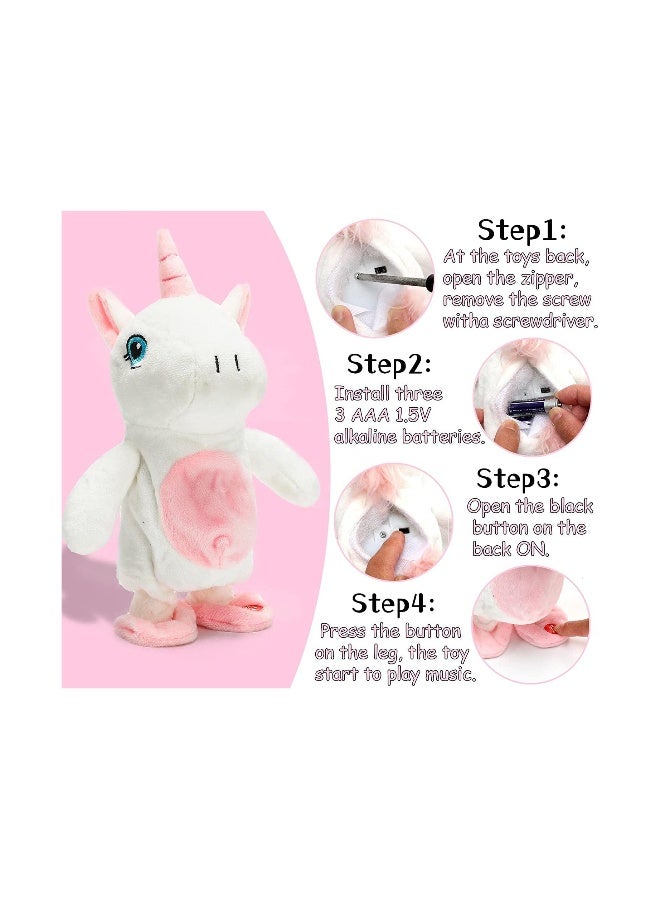 Interactive 10-Inch Plush Unicorn Toy, Talking and Singing Stuffed Animal, Perfect Gift for Kids' Birthdays and Special Occasions, Repeats What You Say  - Image 4