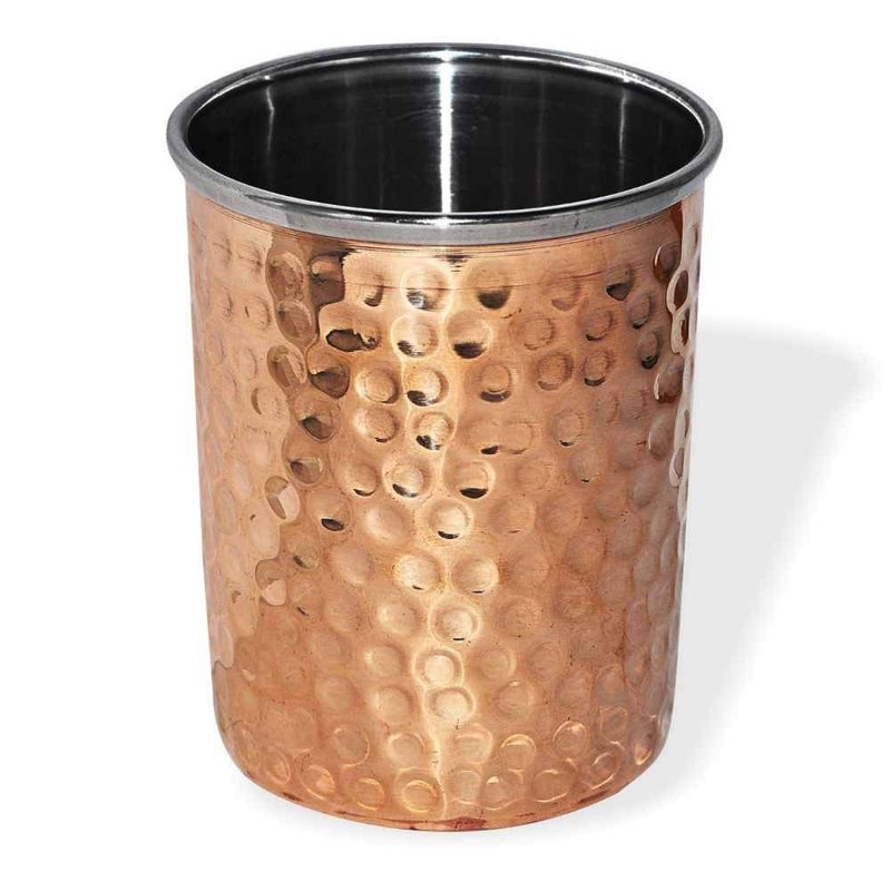 Yadav Craft Dinner Set Stainless and Copper Dinner Thali Dinnerware Gifting Purposes Heavy Weight Dinner Set of 6 Pieces - Image 4