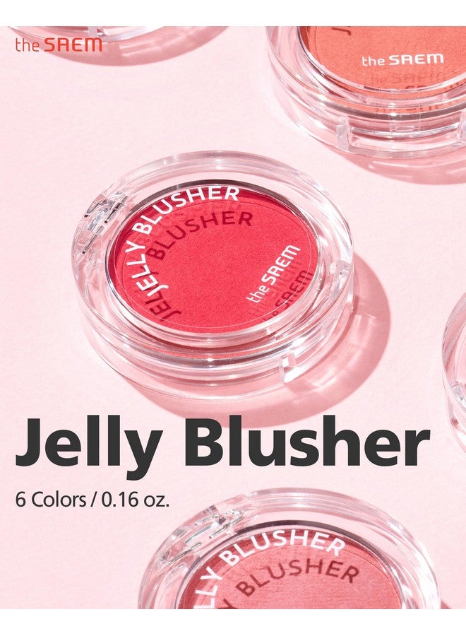 THESAEM Jelly Blusher PK02 Scarlet Pink - Velvety Finish Soft Jelly Powder Cheek - Easy Blending Formula- Lightweight, Smooth, Natural Buildable Blusher - Image 2