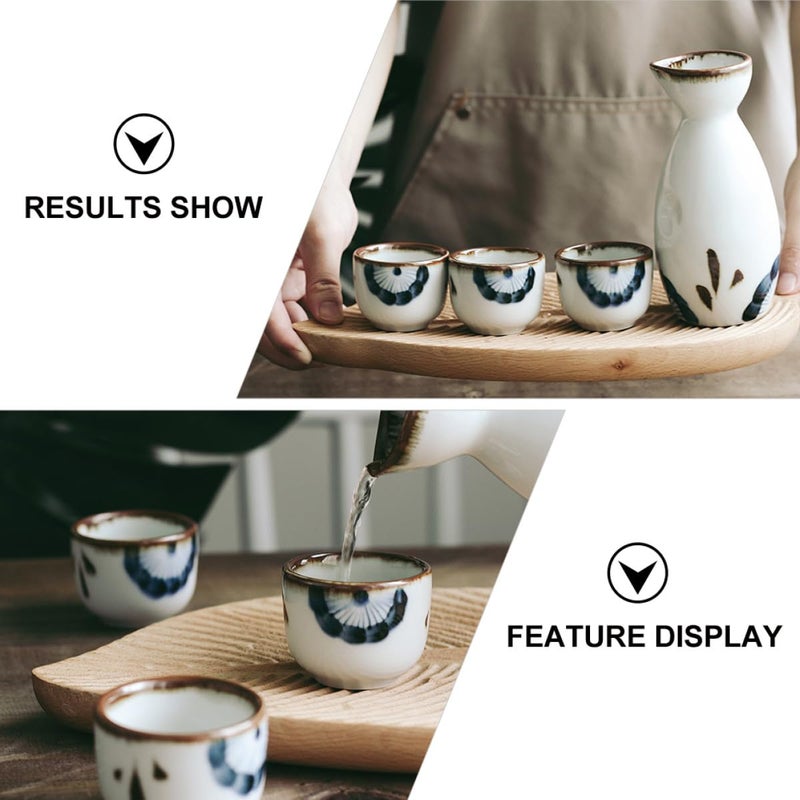 Hand Painted Floral Ceramic Sake Cups Set of 2 Microwave and Dishwasher Safe - Image 3