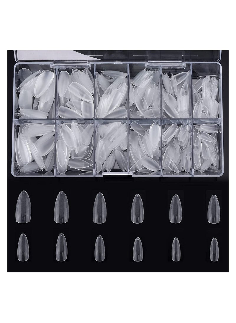 LA PERLA TECH  أطراف أظافر متوسطة الحجم، أظافر صناعية شفافة بتغطية كاملة لتمديدات الأظافر الأكريليك، 10 مقاسات، 500 صورة - Image 1
