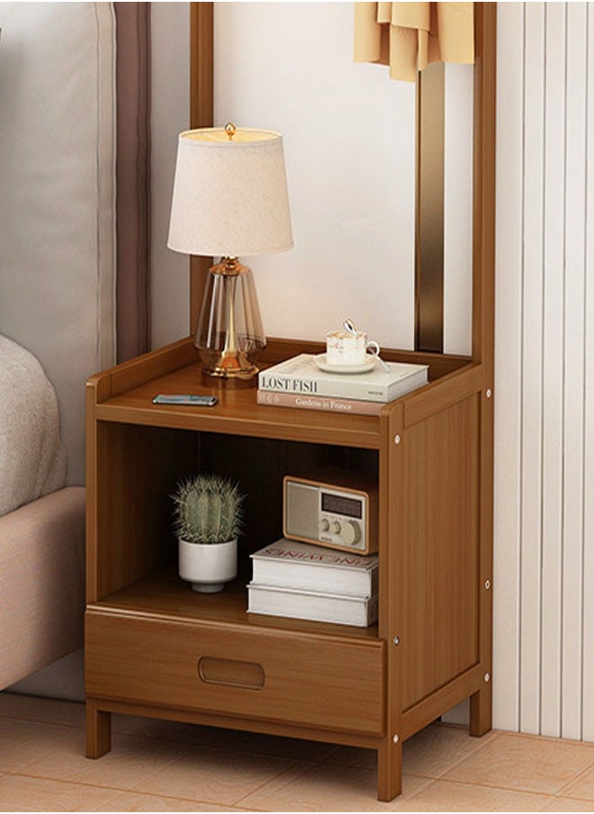 keke - Multifunctional Modern Solid Wood Bedside Table with Large Coat Rack - Image 1