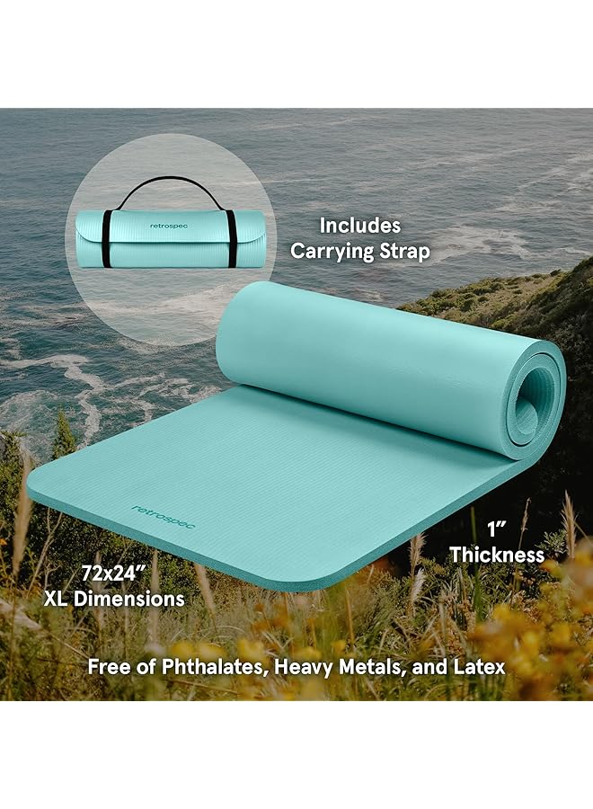 Retrospec Solana Yoga Mat 1" & 1/2" Thick W/Nylon Strap For Men & Women Non Slip Exercise Mat For Yoga - Image 2