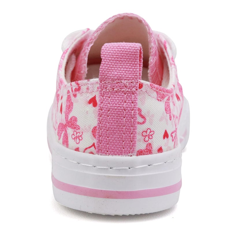 Toandon Toddler Girls Kids Sneakers Walking Shoes Lace Up Lightweight Low Top Adorable Sparkle Printed Butterfly Non-Slip Outdoor Pink Size 10 - Image 4