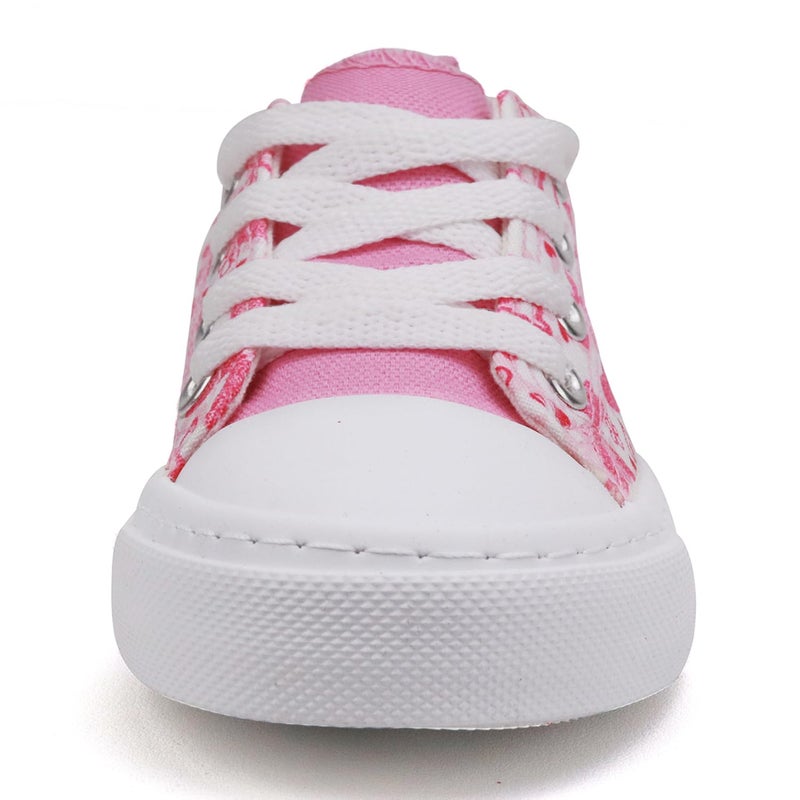 Toandon Toddler Girls Kids Sneakers Walking Shoes Lace Up Lightweight Low Top Adorable Sparkle Printed Butterfly Non-Slip Outdoor Pink Size 10 - Image 3