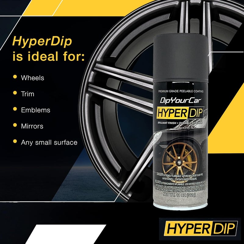 ديبيوكار طلاء HyperDip من - علبة طلاء قابل للرش للسيارات - حماية قابلة للإزالة والتقشير للسيارات - رذاذ طلاء ساتان رمادي أنثراسيت - Image 5