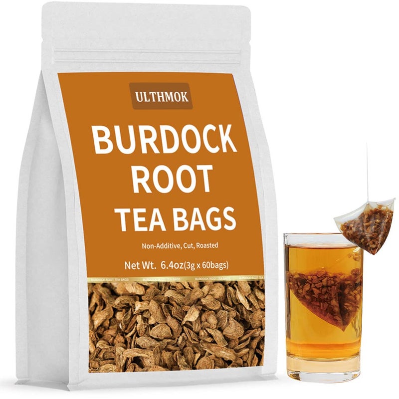 ULTHMOK Premium Burdock Root Tea Bags,60 Tea Bags/6.4Oz.100% Natural Burdock Tea,No Additives,Caffeine Free. - Image 1