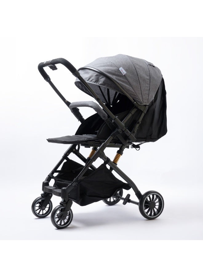 molody Baby Stroller – Hydraulic Suspension – Travel Friendly – Parent & World Facing – One Hand Fold – Dark Grey - Image 1